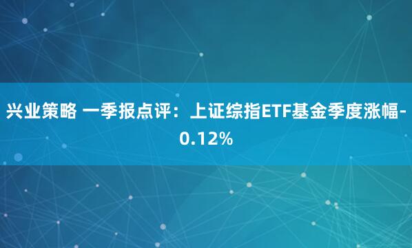 兴业策略 一季报点评：上证综指ETF基金季度涨幅-0.12%
